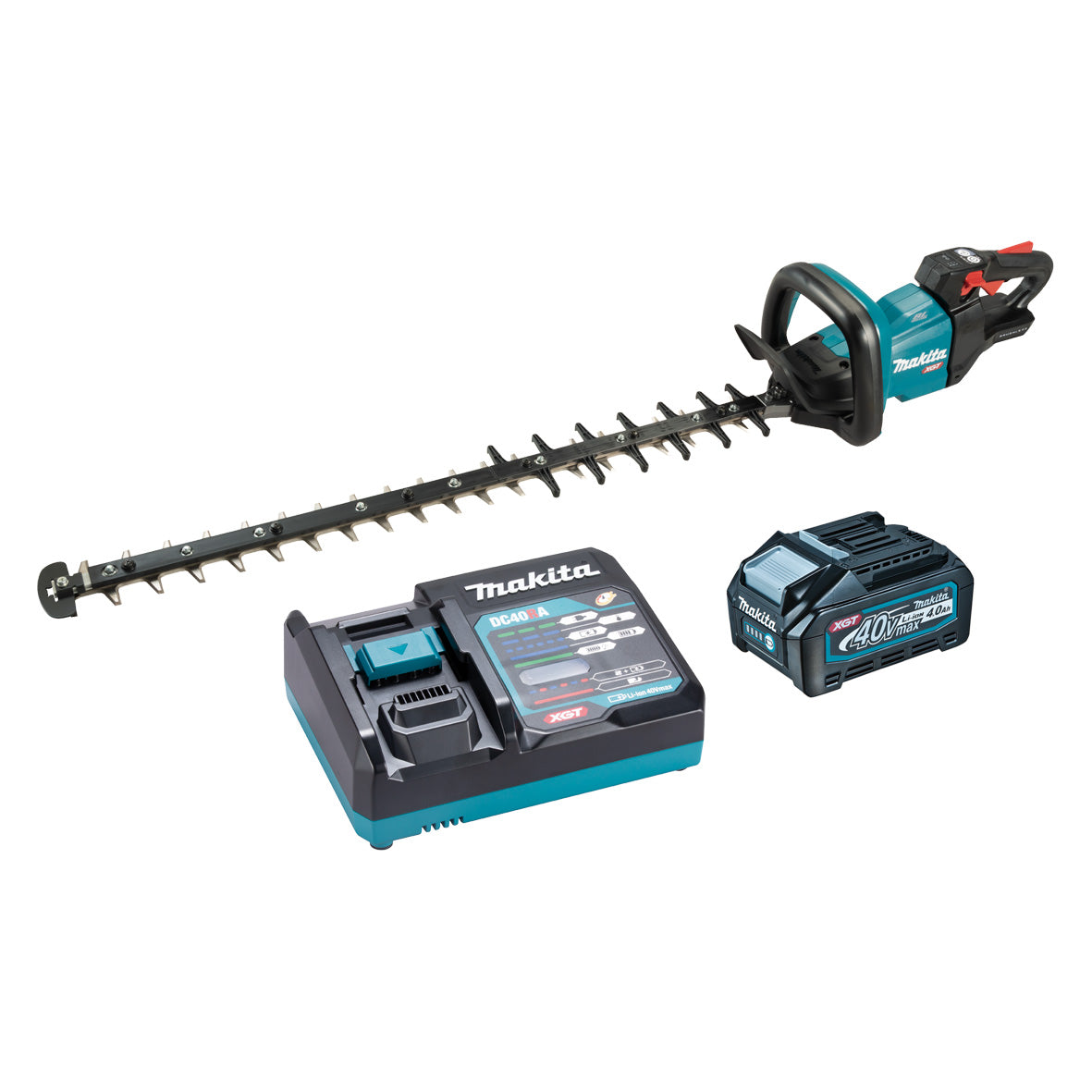 Makita Tools - 40V Max Brushless 750mm Hedge Trimmer Kit Max branch dia. 21.5mm - Includes 4.0Ah Battery & Single Port Rapid Charger | UH007GM101