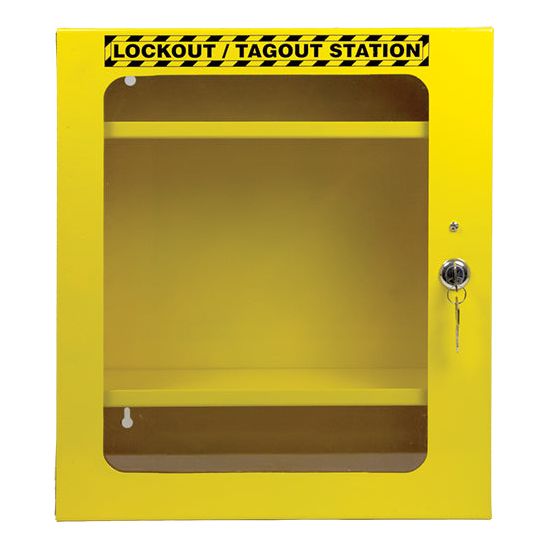 Uniform Safety Signs - 360x410x150mm Metal Lockable Lockout Station (Wall Mount) With Clear Door | UL320