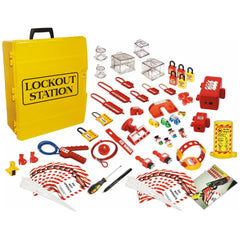 Uniform Safety Signs - Yellow Portable Lockout Station - Filled | UL332