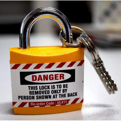 Uniform Safety Signs - 25mm Economy Yellow Safety Padlock | UL411