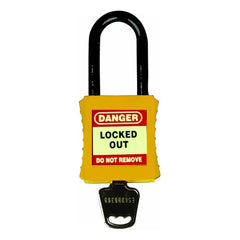 Uniform Safety Signs - 42mm Premium Yellow Safety Lockout - Non-Conductive Shackle | UL438