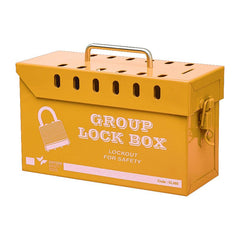 Uniform Safety Signs - 260mm x 110mm x 160mm Yellow Group Lock Box (12 Hole) | UL461