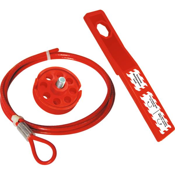 Uniform Safety Signs - Stainless Steel Cable Lockout Device - 2 metre Cable - With Tool | UL463