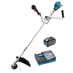 Makita Tools - 40V Max Brushless High Output U-Handle Brushcutter Kit - Includes 5.0Ah Battery & Single Port Rapid Charger | UR006GT102