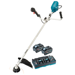 Makita Tools - 80V Max (40Vx2) Brushless U-Handle Brushcutter - Includes 2x 5.0Ah Batteries & Dual Port Rapid Charger | UR012GT201