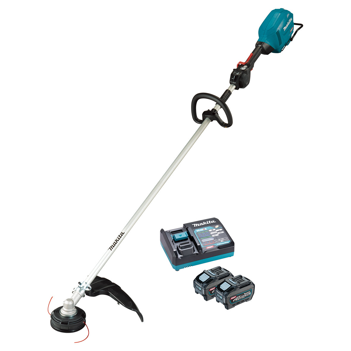 Makita Tools - 40V Max Brushless Loop Handle Brushcutter Kit - Includes 2x 5.0Ah Battery & Single Port Rapid Charger | UR014GT201