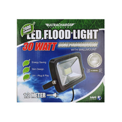 Power DC - Ultracharge Wall Mount Led Flood Light 30Watt Black | UR200FL30WB