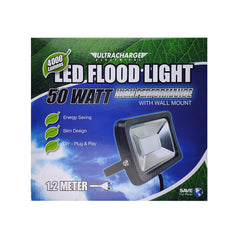 Power DC - Ultracharge Wall Mount Led Flood Light 50Watt Black | UR200FL50WB