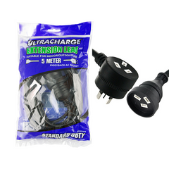 Power DC - ULTRACHARGE 5M Black Extension Lead with Piggy Back Plug | UR240/5PB
