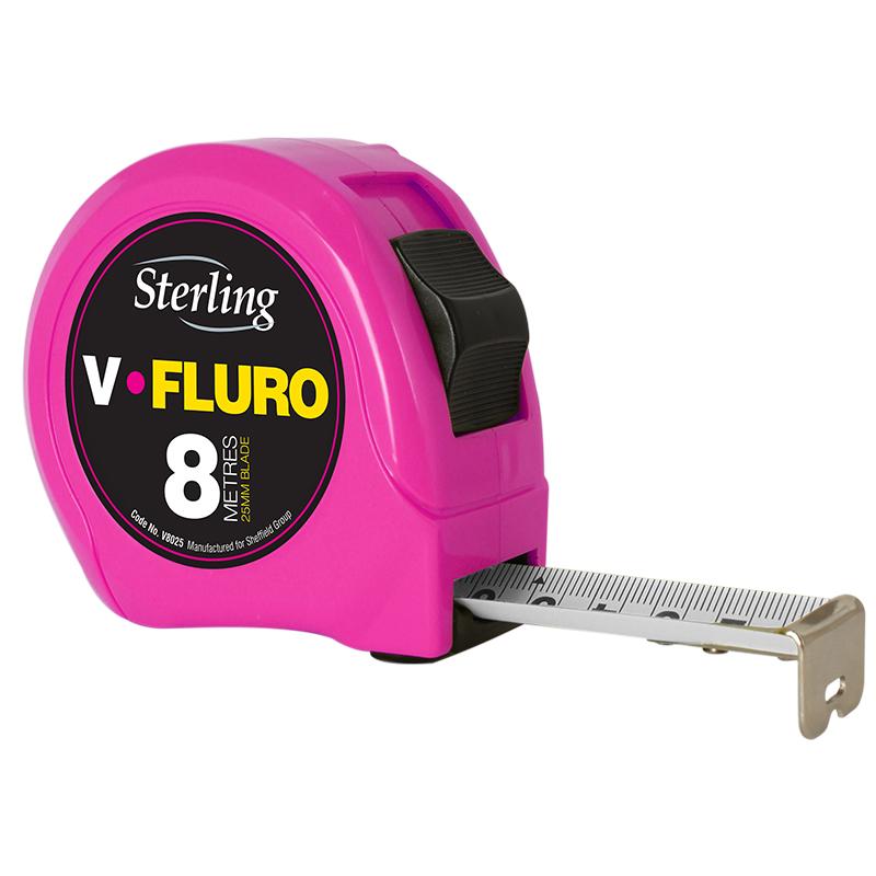 Sterling-8M X 25Mm V-Force Fluro Measuring Tape
