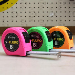 Sterling-8M X 25Mm V-Force Fluro Measuring Tape