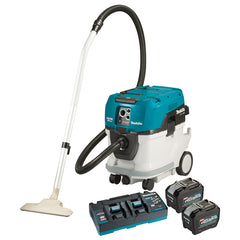 Makita Tools - 80V Max (40Vx2) Brushless AWS M-Class Dust Extraction Vacuum Kit - Includes 2 x 8.0Ah Batteries & Dual Port Rapid Charger | VC006GML21