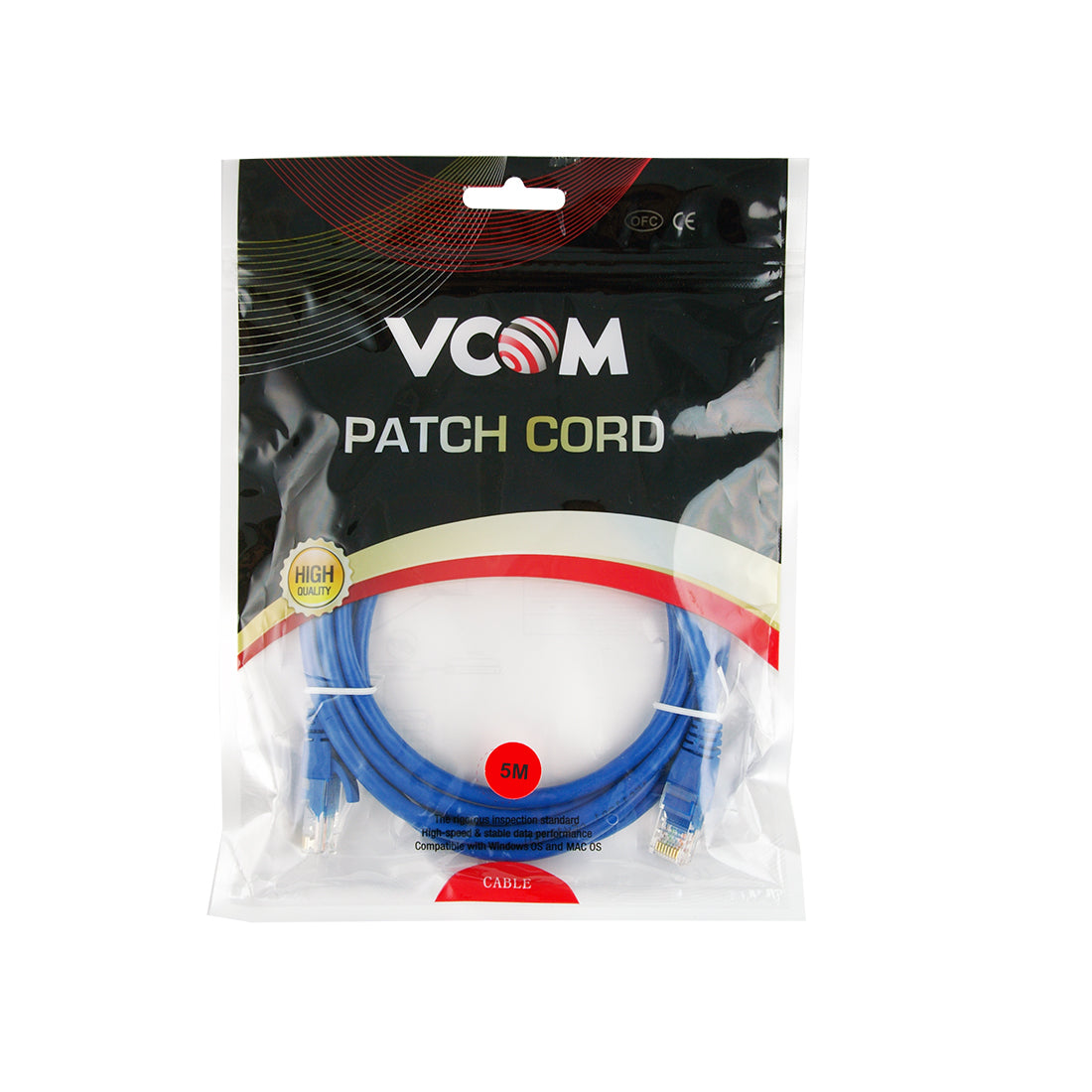 Power DC - Vcom Utp Cat5E Ethernet Blue 5M | VCC001B5