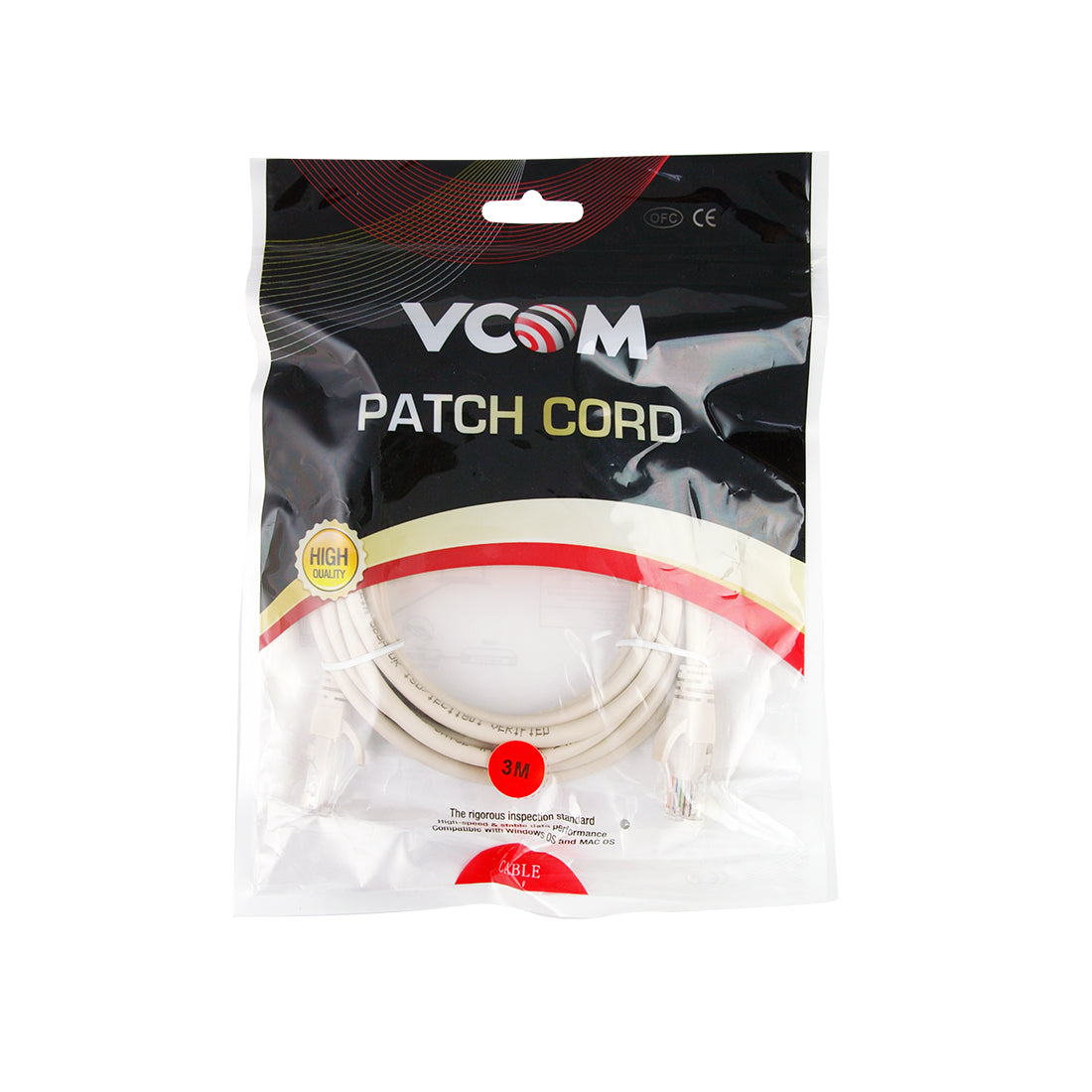 Power DC - Vcom Utp Cat5E Ethernet Grey 3M | VCC001G3