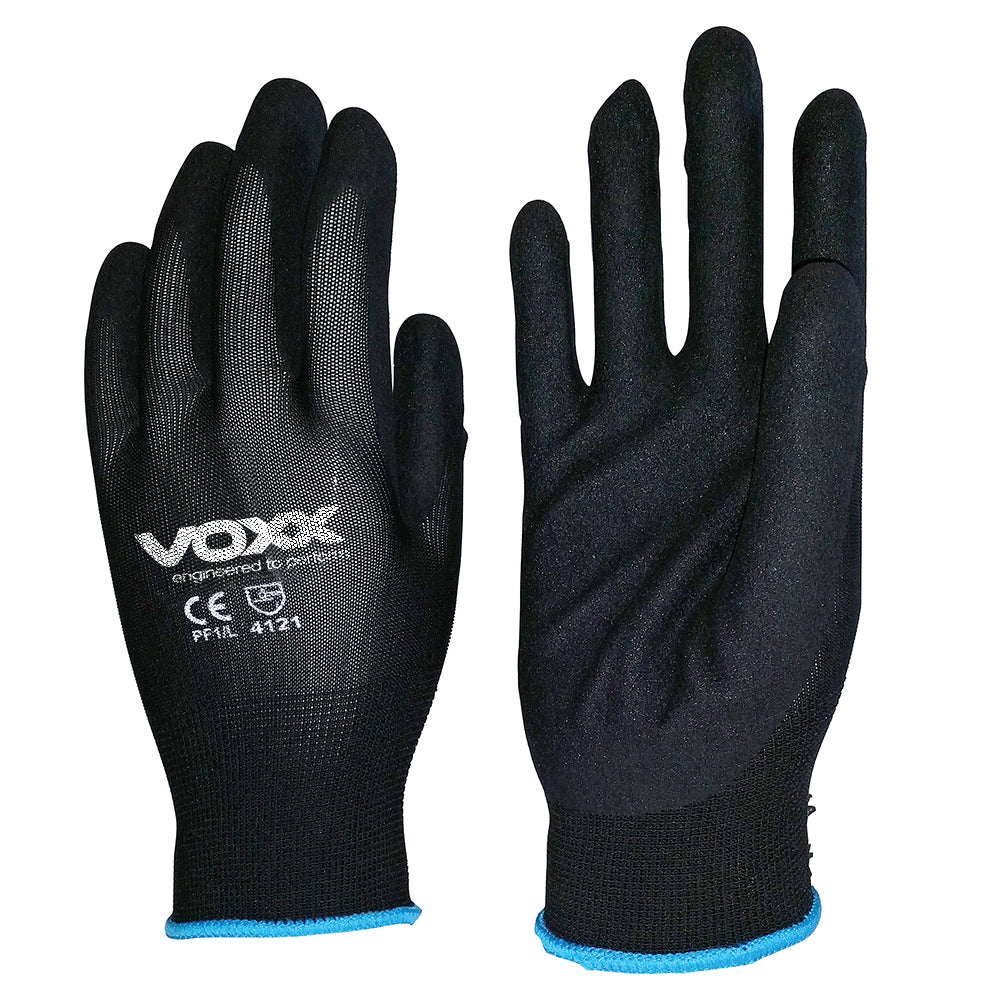 Frontier -  Frontier Glove Black Nitrile Sand Finish Size:M VOXX logo | 9322297081878