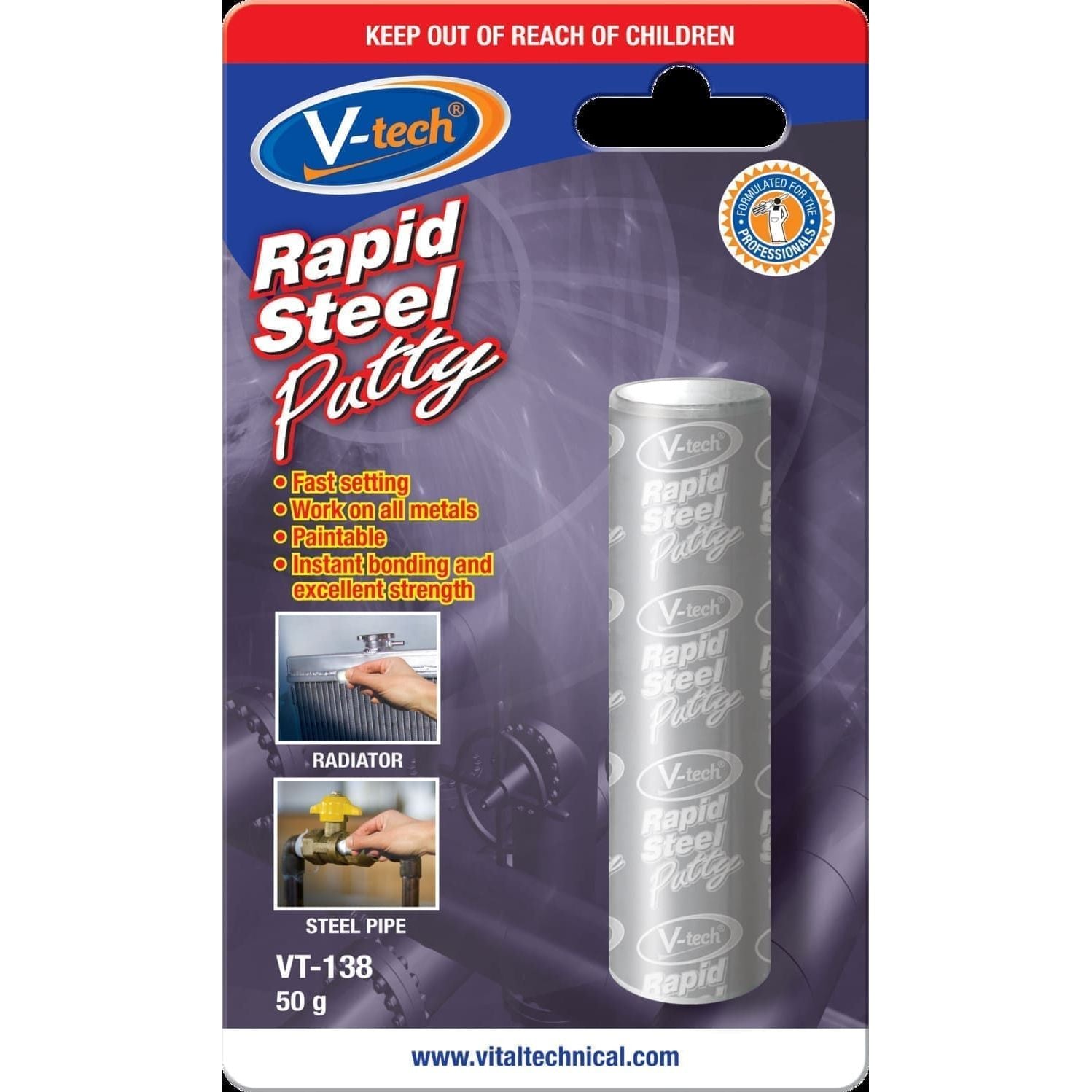 V-Tech - V-Tech Rapid Steel Putty 50gm | VT138