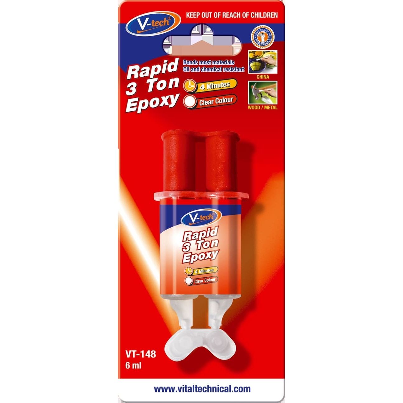 V-Tech - V-Tech Rapid 3 Ton 4 Min Epoxy 6ml | VT148