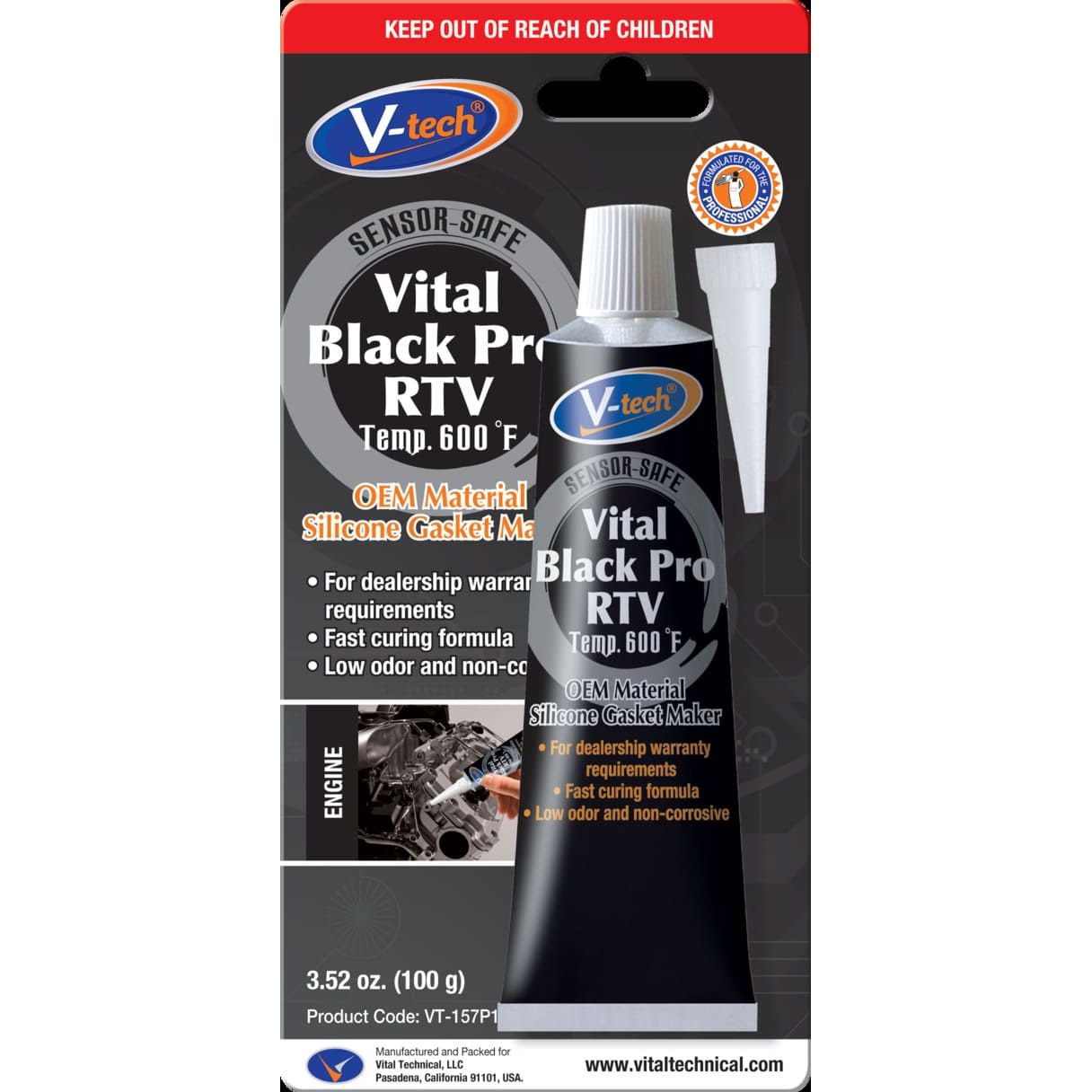 V-Tech - Vtech Vital Black Pro Rtv 100gm | VT157P