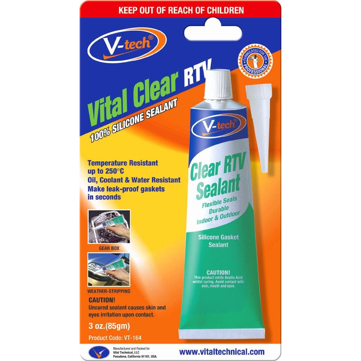 V-Tech - V-Tech Vital Clear Rtv 85gm | VT164