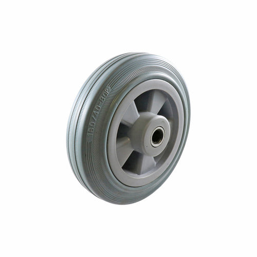 EHI - 160mm Grey Rubber Wheel Roller Bearing 160kg Capacity | W06R160