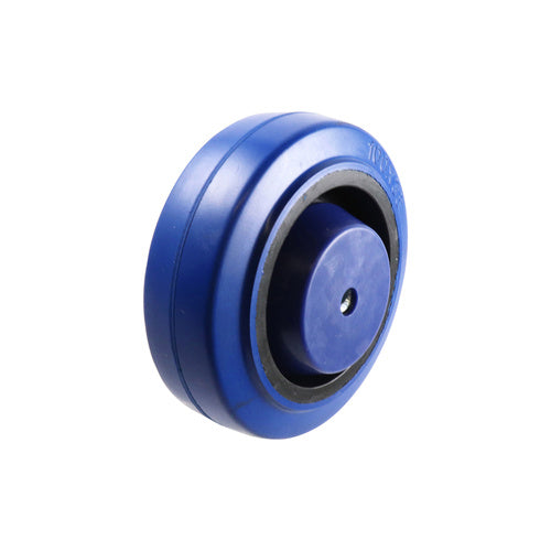 EHI - 100mm Blue Elastic Rubber Wheel Roller Bearing 140kg Capacity | W15R100
