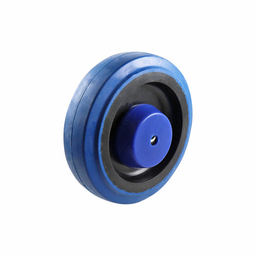 EHI - 125mm Blue Elastic Rubber Wheel Roller Bearing 140kg Capacity | W15R125