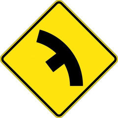 Uniform Safety Signs - 600x600mm - Aluminium - Class 1 - Reflective - Side Road Junction On Curve Left | W2-10A(L)