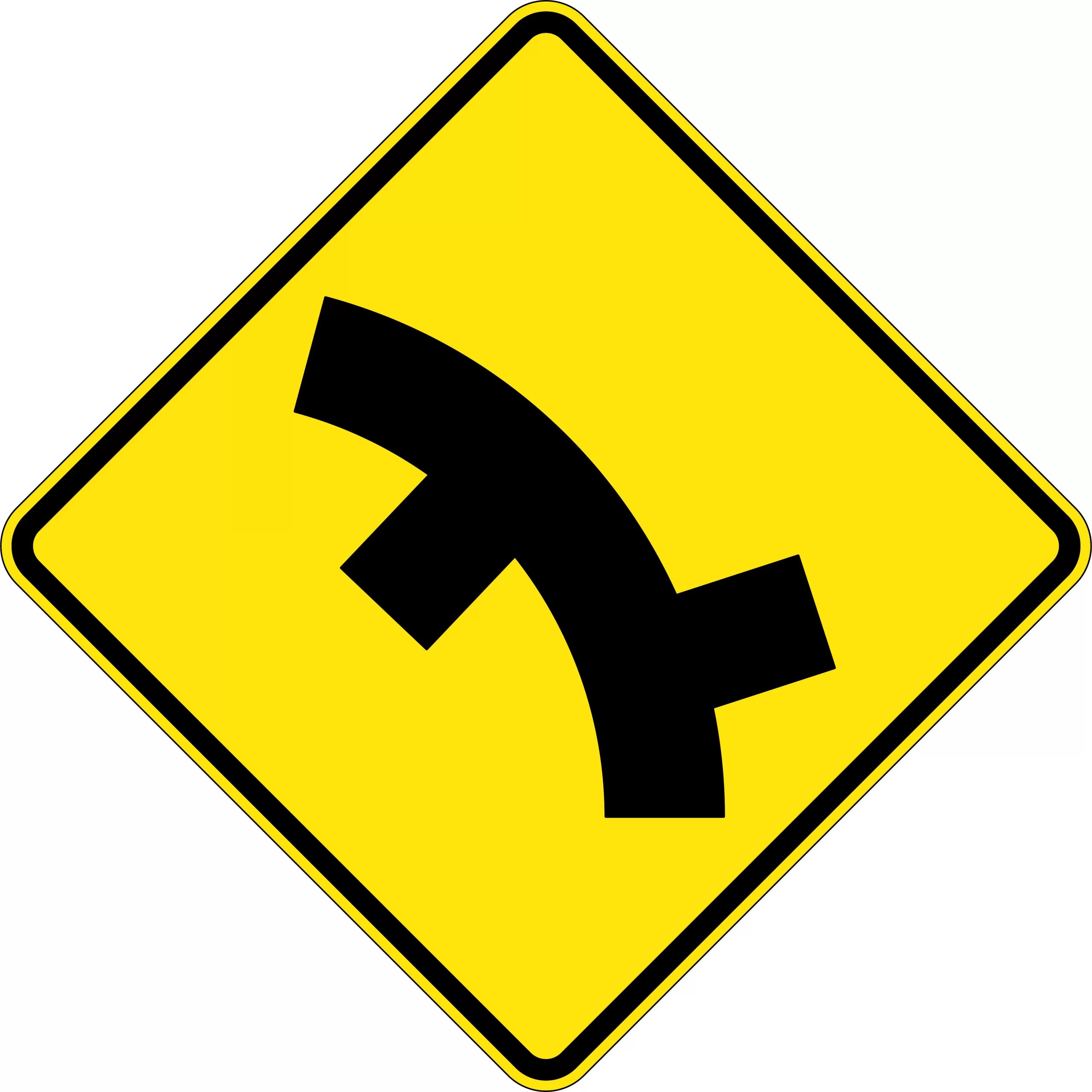 Uniform Safety Signs - 900x900mm - Aluminium - Class 1 - Reflective - Successive Side Road Junction Right | W2-11C(R