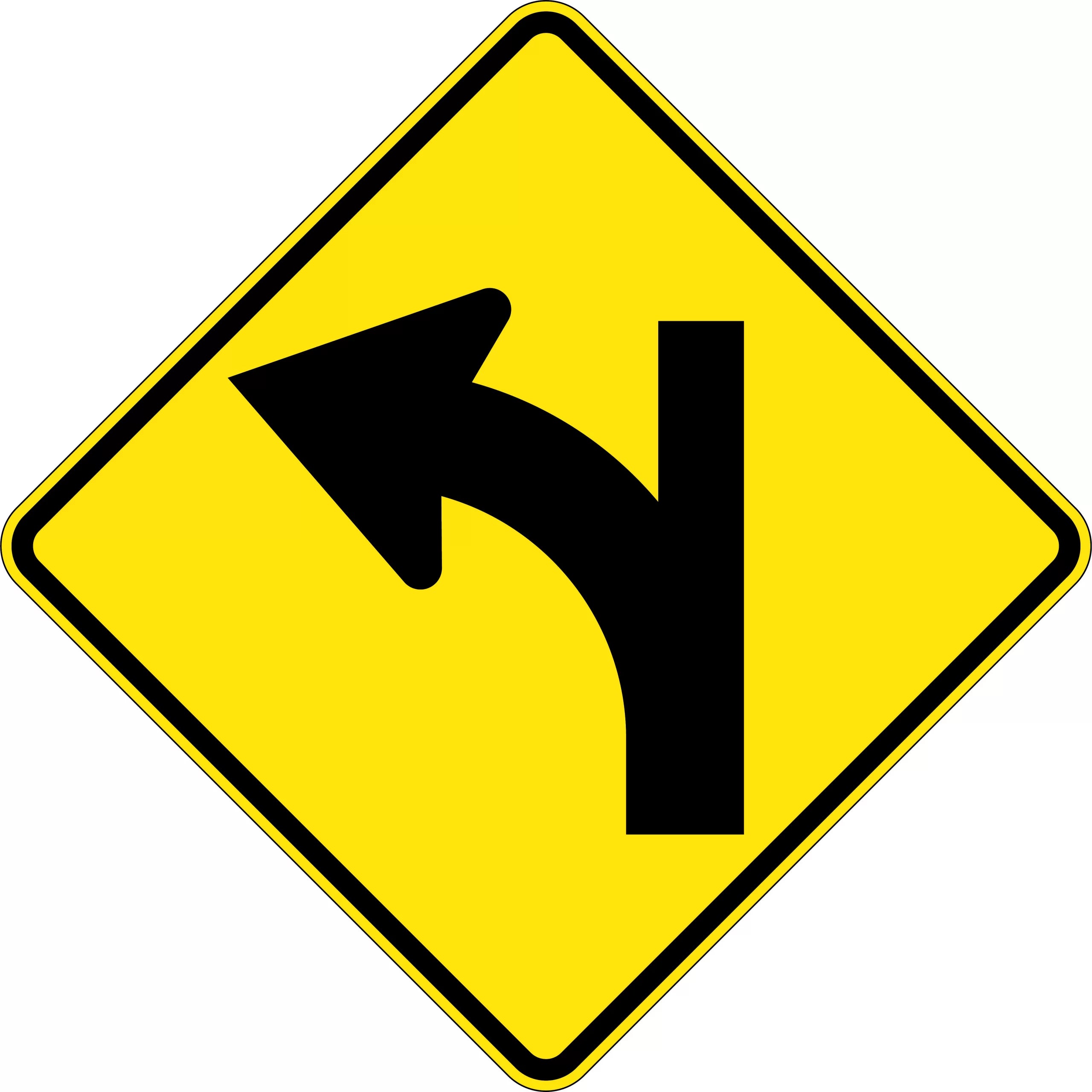 Uniform Safety Signs - 900x900mm - Aluminium - Class 1 - Reflective - Side Road On Straight Alignment Left | W2-16C(L)
