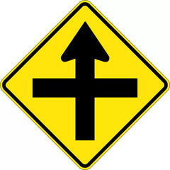 Uniform Safety Signs - 600x600mm - Aluminium - Class 1 - Reflective - Cross Road Picto | W2-1A