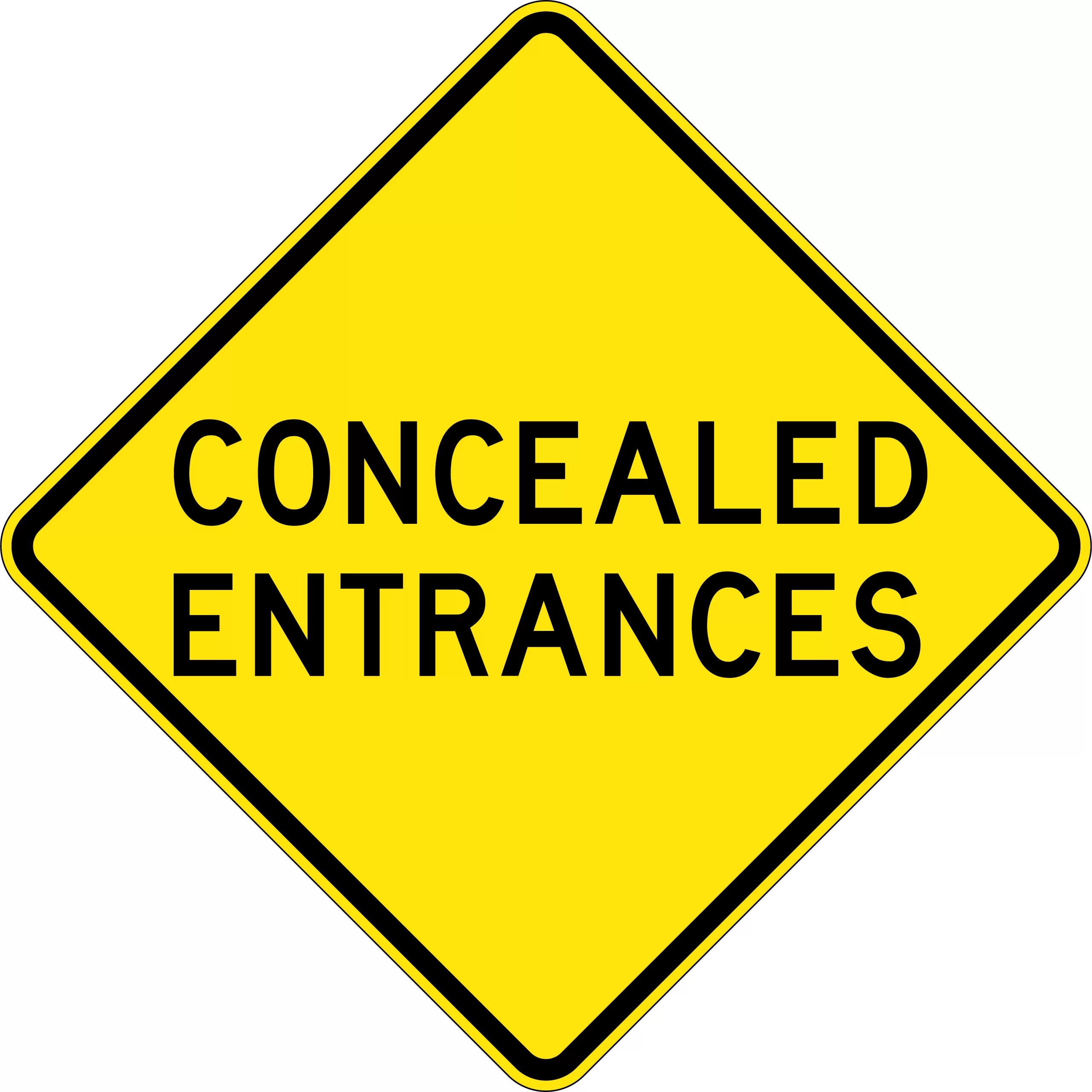 Uniform Safety Signs - 750x750mm - Aluminium - Class 1 - Reflective - Concealed Entrances | W2-204B