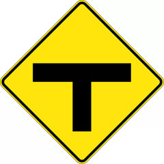 Uniform Safety Signs - 900x900mm - Aluminium - Class 1 - Reflective - T Junction | W2-3C