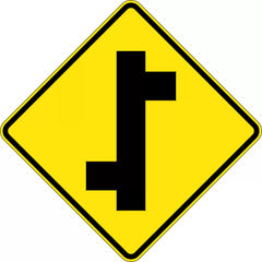 Uniform Safety Signs - 900x900mm - Aluminium - Class 1 - Reflective - Staggered Side Road Junction | W2-8C