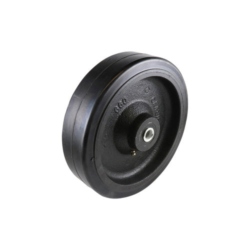 EHI - 200mm Black Rubber On Cast Iron Wheel Roller Bearing 535kg Capacity | W200X60RU15