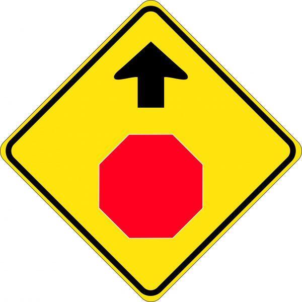 Uniform Safety Signs - 600x600mm - Aluminium - Class 1 - Reflective - Stop Ahead | W3-1A