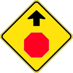 Uniform Safety Signs - 600x600mm - Aluminium - Class 1 - Reflective - Stop Ahead | W3-1A