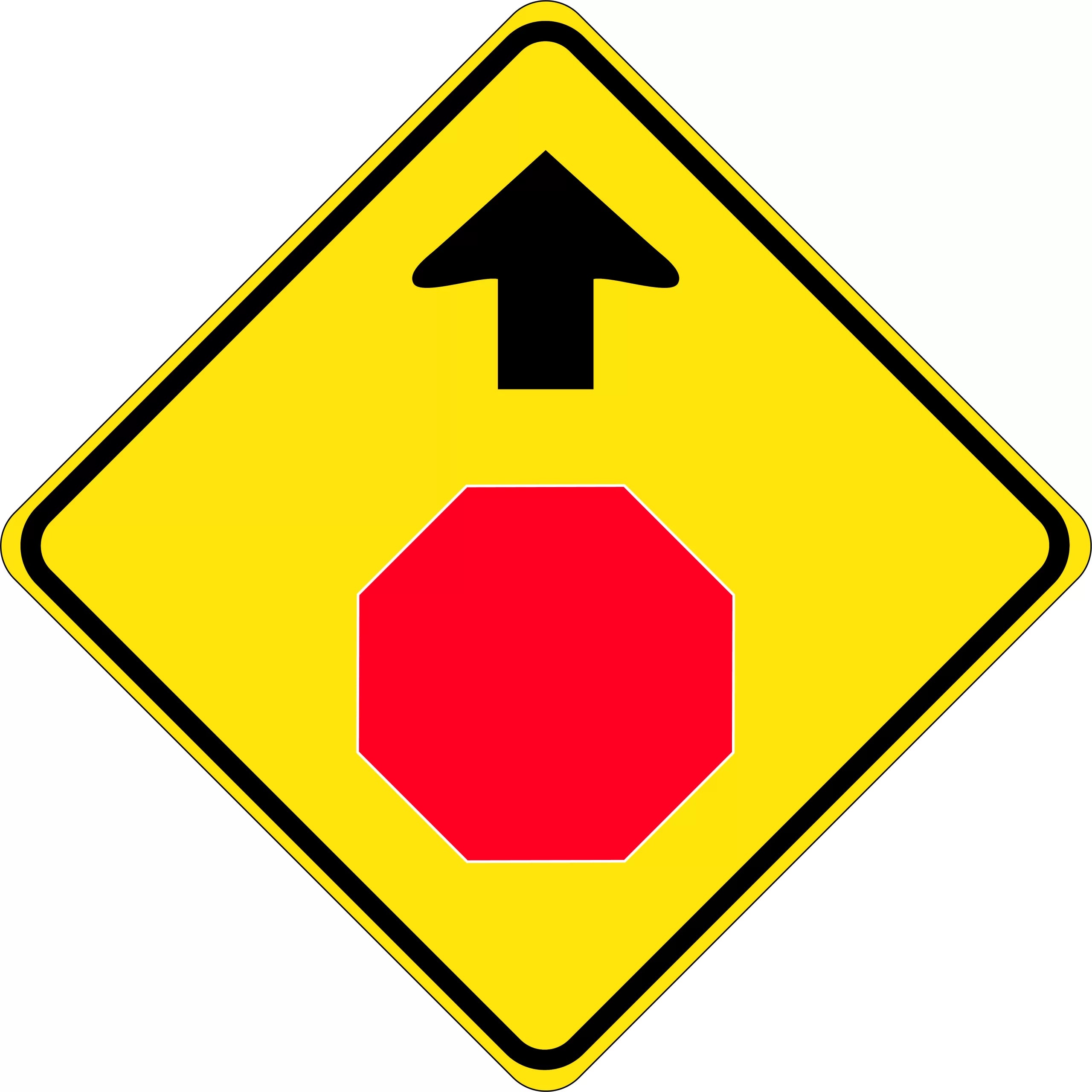 Uniform Safety Signs - 900x900mm - Aluminium - Class 1 - Reflective - Stop Sign Ahead | W3-1C