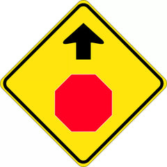 Uniform Safety Signs - 900x900mm - Aluminium - Class 1 - Reflective - Stop Sign Ahead | W3-1C