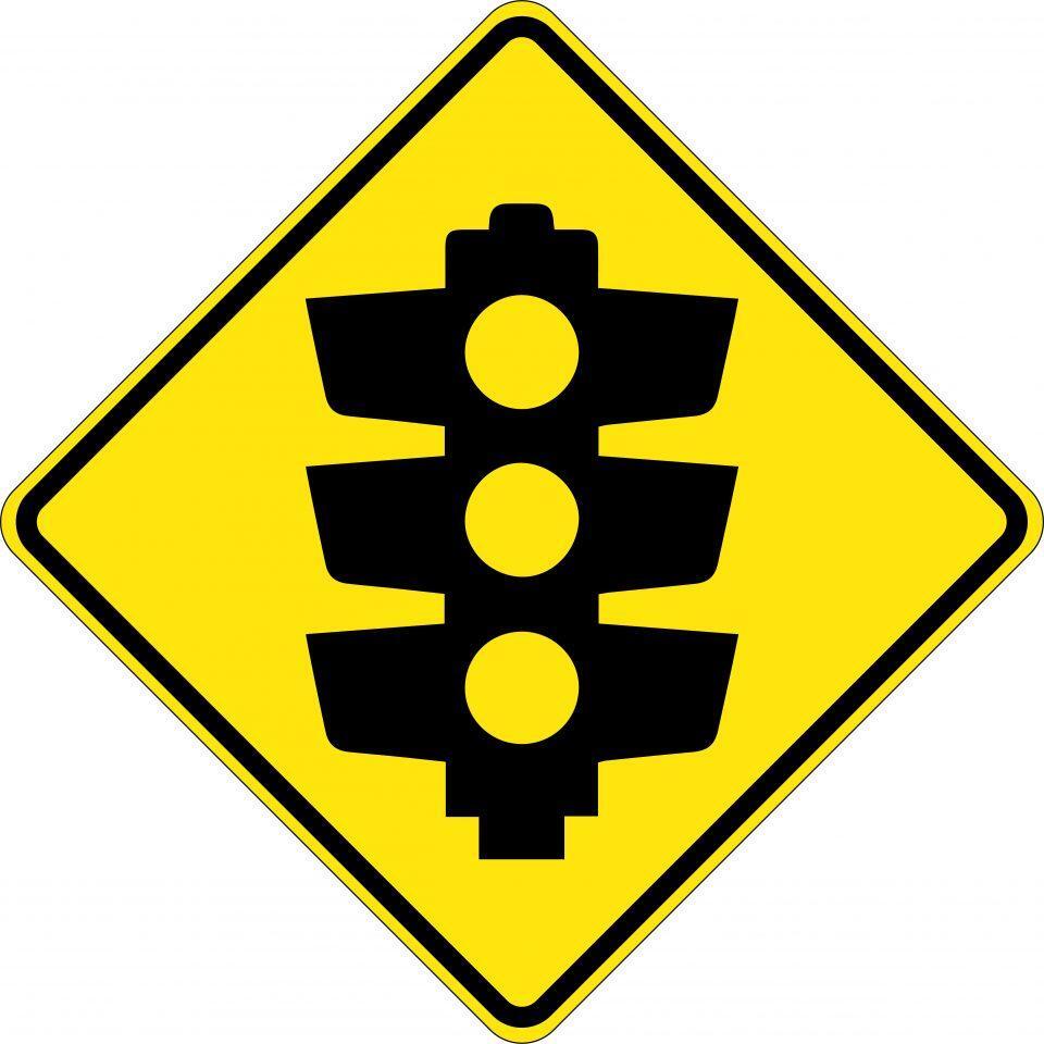 Uniform Safety Signs - 600x600mm - Aluminium - Class 1 - Reflective - Signals Ahead | W3-3A