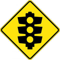 Uniform Safety Signs - 600x600mm - Aluminium - Class 1 - Reflective - Signals Ahead | W3-3A