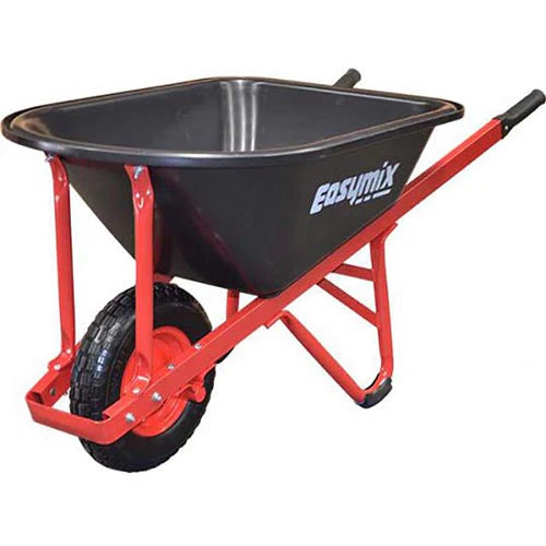 AG Pulie - RED W/BARROW with POLY TRAY WIDE FLAT FREE WHEEL | W300P-HSRWGP