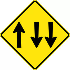 Uniform Safety Signs - 750x750mm - Aluminium - Class 1 - Reflective - Lane Allocation | W4-10B