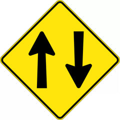 Uniform Safety Signs - 600x600mm - Aluminium - Class 1 - Reflective - Two Way Traffic Picto | W4-11A