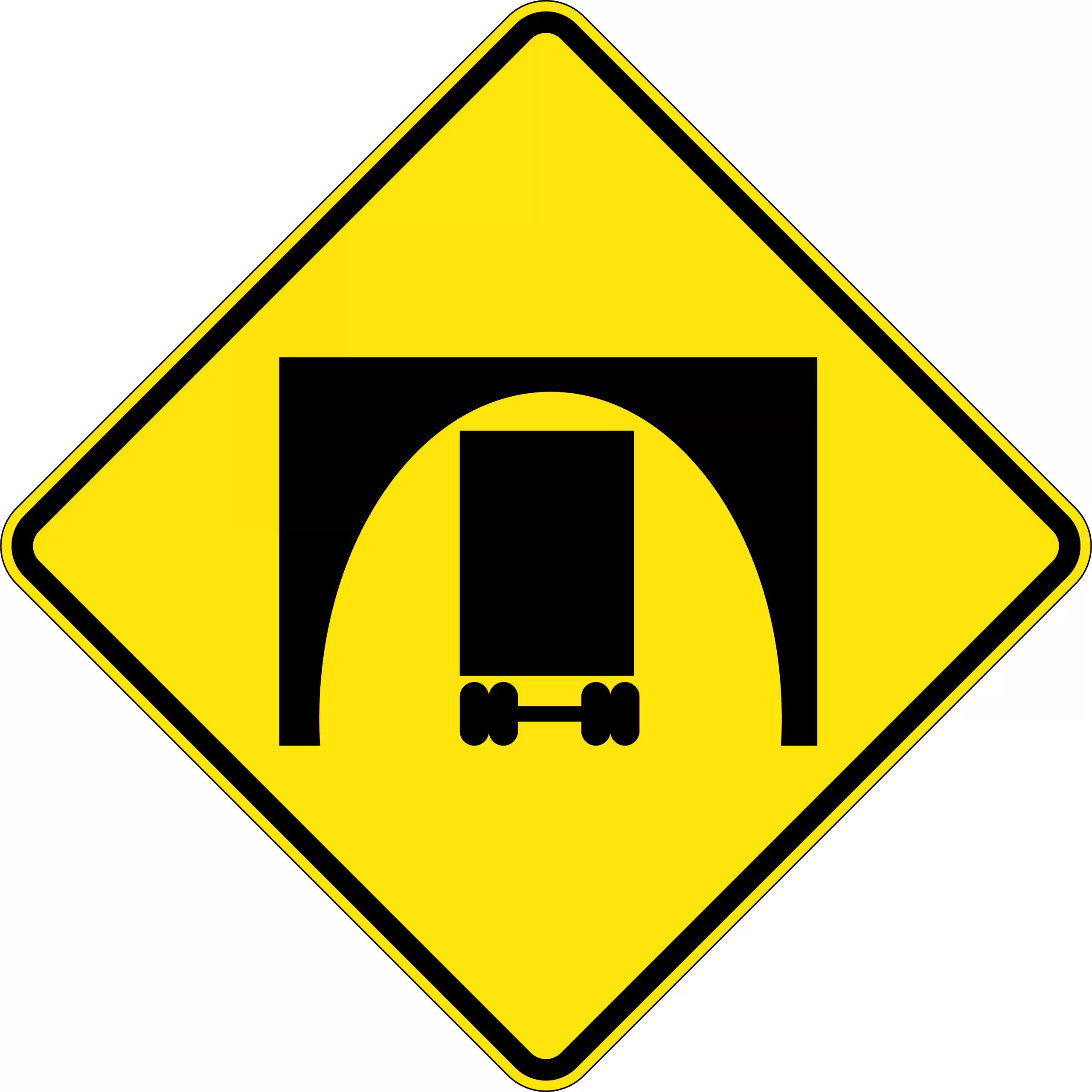 Uniform Safety Signs - 750x750mm - Aluminium - Class 1 - Reflective - Narrow Underpass | W4-200B