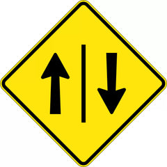 Uniform Safety Signs - 750x750mm - Aluminium - Class 1 - Reflective - One Lane Each Direction | W4-208B
