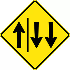 Uniform Safety Signs - 600x600mm - Aluminium - Class 1 - Reflective - One & Two Lane Each Direction | W4-209A