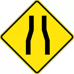 Uniform Safety Signs - 750x750mm - Aluminium - Class 1 - Reflective - Road Narrows | W4-3B