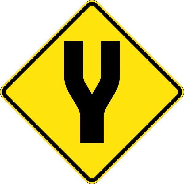Uniform Safety Signs - 600x600mm - Aluminium - Class 1 - Reflective - Divided Road | W4-4A