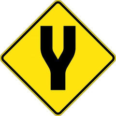 Uniform Safety Signs - 600x600mm - Aluminium - Class 1 - Reflective - Divided Road | W4-4A