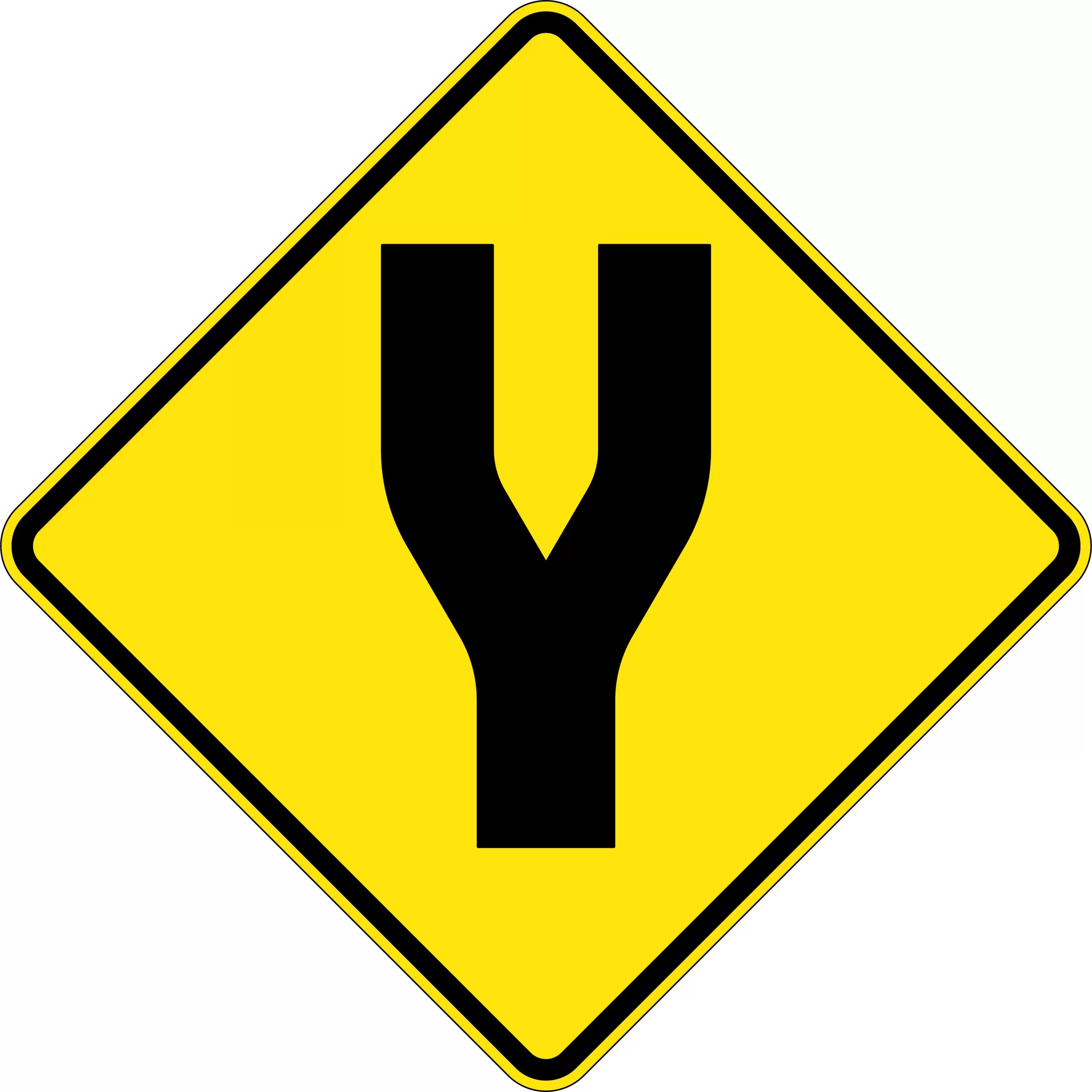 Uniform Safety Signs - 750x750mm - Aluminium - Class 1 - Reflective - Divided Road | W4-4B